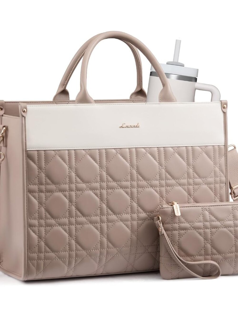 Laptop Tote Bag for Women,Waterproof Leather Work Bag for Teacher,Business Offic